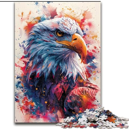 1000-teiliges Puzzle für Erwachsene, schöner Adler aus Holz, perfektes DIY-Kunstdekor oder Geburtstagsgeschenk, 50x75cm, Lernspielzeug für Teenager, Heimbüro-Dekor von KAEUVBAOP