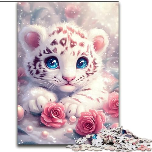 1000-teiliges Puzzle für Erwachsene, weißer Tiger, pädagogisches Denkspiel, künstlerische Heim- und Bürodekoration, ab 14 Jahren, 50x75cm 1000-teiliges Puzzle für Erwachsene, weißer Tiger, pädagogisches Denkspiel, künstlerische Heim- und Bürodekoration, ab 14 Jahren, 50x75cm von KAEUVBAOP