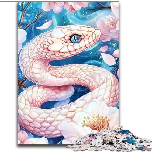 1000-teiliges Puzzle für Erwachsene, weißes Schlangen-Puzzle, pädagogisches Denkspiel, künstlerische Heim- und Bürodekoration, ab 14 Jahren, 50x75cm 1000-teiliges Puzzle für Erwachsene, weißes Schlangen-Puzzle, pädagogisches Denkspiel, künstlerische Heim- und Bürodekoration, ab 14 Jahren, 50x75cm von KAEUVBAOP