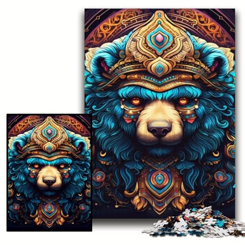 Art Brown Bear 1000-teiliges Puzzle für Erwachsene, Muttertag, Geburtstag, Weihnachten, Größe 50x75cm von KAEUVBAOP