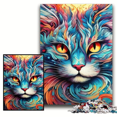 Buntes Kunst-Katzen-Puzzle mit 1000 Teilen für Erwachsene. Anspruchsvolles Denkspiel für Teenager, Spaß für den Spieleabend mit der Familie. Größe 50x75cm Buntes Kunst-Katzen-Puzzle mit 1000 Teilen für Erwachsene. Anspruchsvolles Denkspiel für Teenager, Spaß für den Spieleabend mit der Familie. Größe 50x75cm von KAEUVBAOP