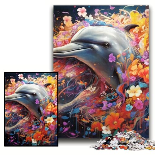 Delphin-Puzzle mit 1000 Teilen, anspruchsvolles Denkspiel für Teenager, Größe 26x38cm von KAEUVBAOP