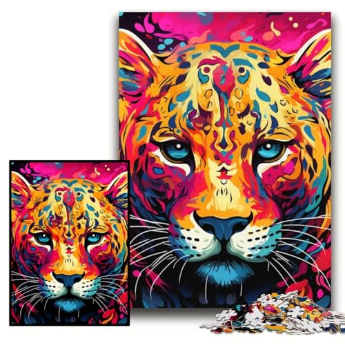 Gelb-rosa Leoparden-Puzzle 1000 Teile für Erwachsene, Puzzle für Erwachsene, Familienaktivität, Heimdekoration zum Selbermachen, Größe 26x38cm Gelb-rosa Leoparden-Puzzle 1000 Teile für Erwachsene, Puzzle für Erwachsene, Familienaktivität, Heimdekoration zum Selbermachen, Größe 26x38cm von KAEUVBAOP