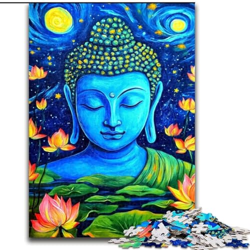 JigsawPuzzle 1000 Teile für Erwachsene Buddha-Statuen Puzzle Spiel für Erwachsene Geschenk Familieninteraktives Spiel Gehirnherausforderung Geschenk 50X75CM von KAEUVBAOP