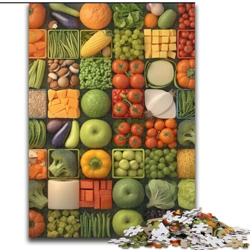 JigsawPuzzle 1000 Teile für Erwachsene Gemüse- und Obst-Collage-Puzzle Spiel für Erwachsene Geschenk Familieninteraktives Spiel Gehirnherausforderung Geschenk 50X75CM von KAEUVBAOP