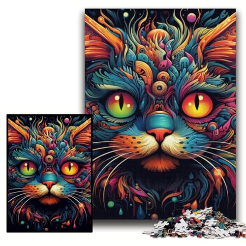 Katzen-Puzzles für 1000-teilige Papppuzzles. Perfekt für Familienspaß, Partyspiele, Gastgeschenke für Geburtstagspartys. Größe 26x38cm. von KAEUVBAOP