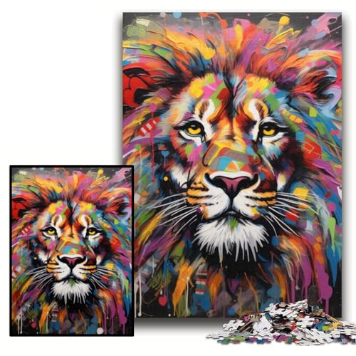 Löwen-Puzzle für Erwachsene, 1000-teiliges Unmögliches Puzzle für Erwachsene, DIY-Kunstwerk, Größe 26x38cm von KAEUVBAOP