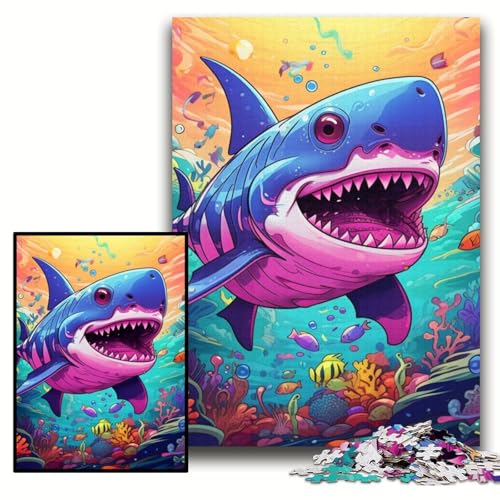 Niedliches Hai-Puzzle mit 1000 Teilen für Erwachsene. Anspruchsvolles Denkspiel für Teenager, Spaß für den Spieleabend mit der Familie. Größe 50x75cm Niedliches Hai-Puzzle mit 1000 Teilen für Erwachsene. Anspruchsvolles Denkspiel für Teenager, Spaß für den Spieleabend mit der Familie. Größe 50x75cm von KAEUVBAOP