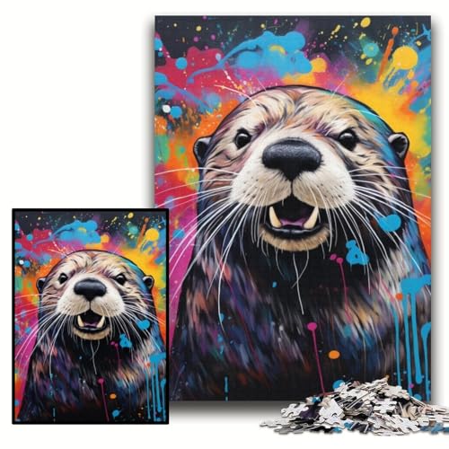 Otter-Puzzle für Erwachsene, 1000-teiliges unmögliches Puzzle für Erwachsene, DIY-Kunstdekor, Größe 50x75cm von KAEUVBAOP