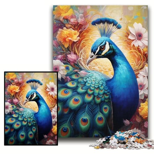 Pfauen-Puzzle mit 1000 Teilen für Erwachsene, anspruchsvolles Denkspiel für Teenager, Spaß für den Spieleabend mit der Familie, Größe 26x38cm Pfauen-Puzzle mit 1000 Teilen für Erwachsene, anspruchsvolles Denkspiel für Teenager, Spaß für den Spieleabend mit der Familie, Größe 26x38cm von KAEUVBAOP