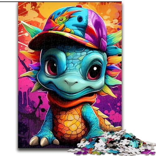 Puzzle 1000 Teile, Art Dragon Baby, aus Holz, lustiges Geschenk und Beschäftigung für Zuhause, 50x75cm, entwickelt Hand-Auge-Koordinationsfähigkeiten von KAEUVBAOP