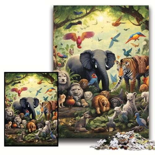 Puzzle 1000 Teile, Bunte Kunst, Tierwelt, Puzzles für Erwachsene, 1000 Teile, für Jugendliche, Lernspiele, Geschenke, Größe 26x38cm von KAEUVBAOP