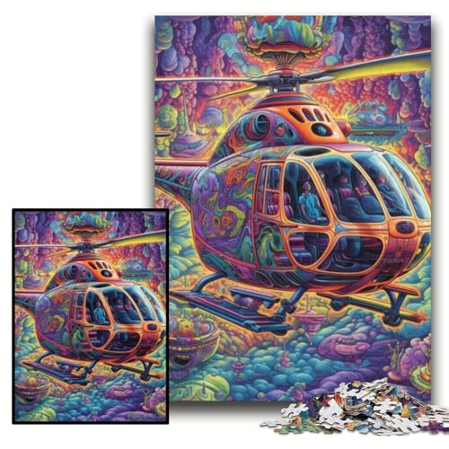 Puzzle 1000 Teile, Bunter Hubschrauber, 1000 Teile, Puzzle, Spielzeug, Geschenk, pädagogisches, intellektuelles, entspannendes Spaßspiel für die ganze Familie, Größe 26x38cm Puzzle 1000 Teile, Bunter Hubschrauber, 1000 Teile, Puzzle, Spielzeug, Geschenk, pädagogisches, intellektuelles, entspannendes Spaßspiel für die ganze Familie, Größe 26x38cm von KAEUVBAOP