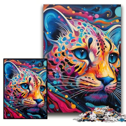 Puzzle 1000 Teile, Ozelot, 1000 Teile, Puzzle, Geschenke, ideal für Büro, Schlafzimmer, Wohnzimmer, Dekoration, Größe 26x38cm von KAEUVBAOP