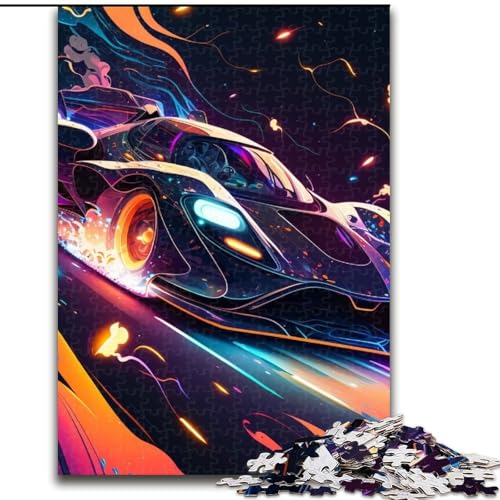 Puzzle 1000 Teile, Sportwagen aus Holz, ideal als Dekoration für Zuhause und Büro, Geburtstag, 50x75cm, DIY-Kunstdekor von KAEUVBAOP