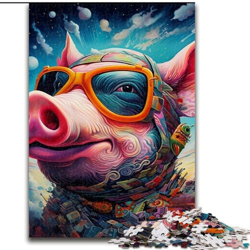 Puzzle 1000 Teile, Tierkunst, Schwein, aus Holz, ideal als Dekoration für Zuhause und Büro, Geburtstag, 50x75cm, DIY-Kunstdekor Puzzle 1000 Teile, Tierkunst, Schwein, aus Holz, ideal als Dekoration für Zuhause und Büro, Geburtstag, 50x75cm, DIY-Kunstdekor von KAEUVBAOP