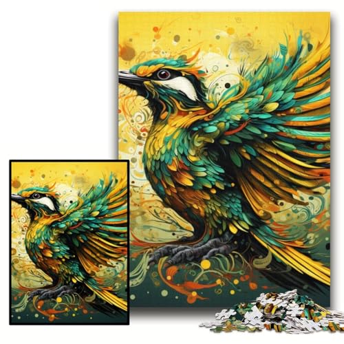 Puzzle 1000 Teile „Grüner Spatz“, Kartonpuzzle für Erwachsene, Größe 26x38cm, Geburtstage und Feiertage von KAEUVBAOP