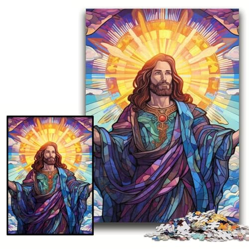Puzzle 1000 Teile „Jesus im Himmel“, anspruchsvolle Puzzles, Größe 26x38cm, kompliziertes Design für Teenager, DIY-Dekor und gehirnfördernder Spaß Puzzle 1000 Teile „Jesus im Himmel“, anspruchsvolle Puzzles, Größe 26x38cm, kompliziertes Design für Teenager, DIY-Dekor und gehirnfördernder Spaß von KAEUVBAOP