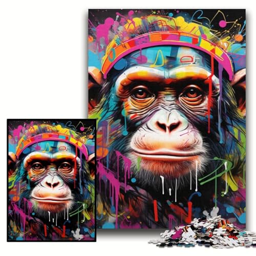 Puzzle 1000 Teile Erdmännchen-Graffiti, anspruchsvolles Puzzle, anspruchsvolles Denkspiel für Teenager, Spaß am Familienspielabend, Größe 50x75cm von KAEUVBAOP