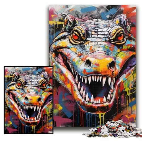 Puzzle 1000 Teile Krähen-Graffiti, Papppuzzle für Erwachsene, Größe 26x38cm, Geburtstage und Feiertage von KAEUVBAOP