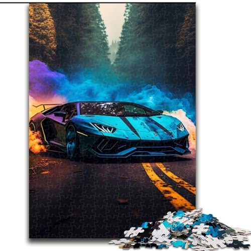 Puzzle 1000 Teile Sportwagen aus Holz, lustige Aktivität für zu Hause, 50x75cm, Familienspaß zum Basteln, perfekt für Geburtstage, Feiertage von KAEUVBAOP