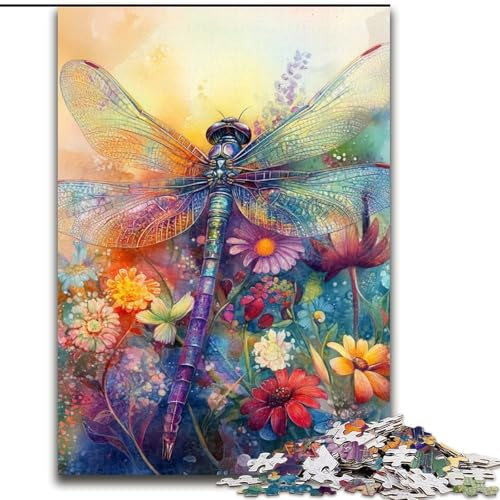Puzzle 1000 Teile für Erwachsene, Aquarell-Libellen-Puzzle, anspruchsvolles Denkspiel für Teenager, Spaß für den Familienspielabend, 50x75cm von KAEUVBAOP