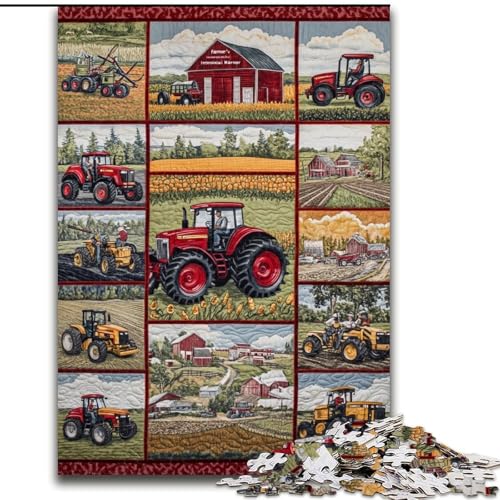 Puzzle 1000 Teile für Erwachsene, Bauernhof-Traktor-Puzzle, perfekt für Familienspaß an Weihnachten, Thanksgiving, Geburtstagen und Ostern, 50x75cm von KAEUVBAOP