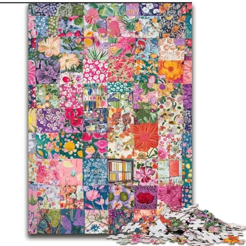 Puzzle 1000 Teile für Erwachsene, Blumencollage-Puzzle, Denksportspiel für Teenager, Familienspieleabend, 50x75cm von KAEUVBAOP