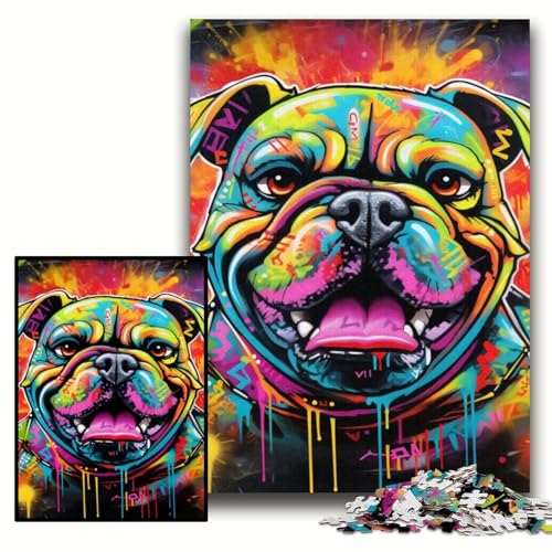 Puzzle 1000 Teile für Erwachsene, Bulldogge, Holzpuzzle, Denkspiel für Teenager, Größe 50x75cm Puzzle 1000 Teile für Erwachsene, Bulldogge, Holzpuzzle, Denkspiel für Teenager, Größe 50x75cm von KAEUVBAOP