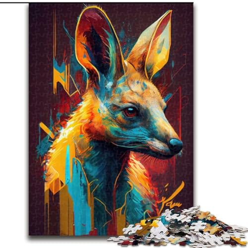 Puzzle 1000 Teile für Erwachsene, Das schützende Känguru, aus Holz, Kinder ab 14 Jahren, 50x75cm, Denkspiel für Teenager, Spieleabend mit der Familie von KAEUVBAOP