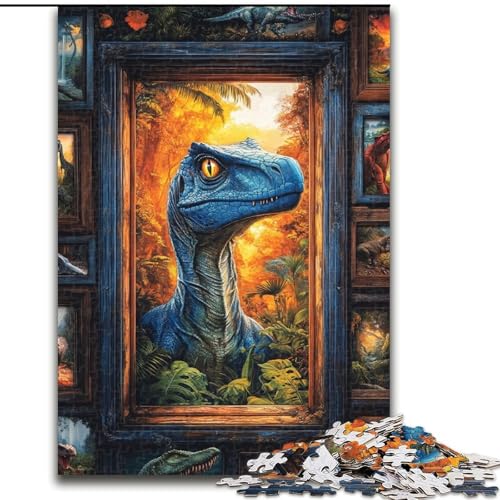 Puzzle 1000 Teile für Erwachsene, Dinosaurier-Collage-Puzzle, Familienaktivitätsspiel für Teenager, anspruchsvolles Denkspiel, 50x75cm von KAEUVBAOP