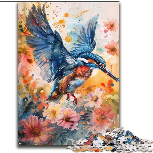 Puzzle 1000 Teile für Erwachsene, Eisvogel-Puzzle, anspruchsvolles Denkspiel, Familienaktivität, Heimdekoration, 50x75cm von KAEUVBAOP