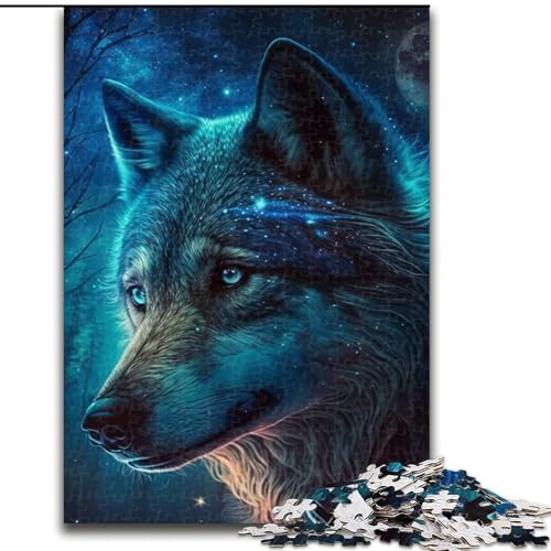 Puzzle 1000 Teile für Erwachsene, Fantasy-Wolf, aus Holz, perfekt für Familienspaß an Geburtstagen, Weihnachten, 50x75cm, für Heimdekoration, Gehirntraining Puzzle 1000 Teile für Erwachsene, Fantasy-Wolf, aus Holz, perfekt für Familienspaß an Geburtstagen, Weihnachten, 50x75cm, für Heimdekoration, Gehirntraining von KAEUVBAOP