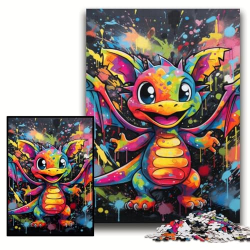Puzzle 1000 Teile für Erwachsene, Fliegender Drache, Graffiti-Malerei, Puzzles für Erwachsene, Geburtstagsgeschenkidee, anspruchsvolles Denkspiel, Größe 50x75cm Puzzle 1000 Teile für Erwachsene, Fliegender Drache, Graffiti-Malerei, Puzzles für Erwachsene, Geburtstagsgeschenkidee, anspruchsvolles Denkspiel, Größe 50x75cm von KAEUVBAOP