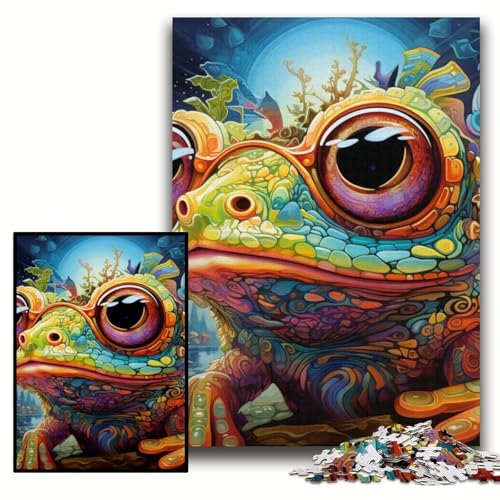Puzzle 1000 Teile für Erwachsene, Frosch, 1000-teiliges Puzzle, entwickelt Hand-Auge-Koordinationsfähigkeiten, Größe 50x75cm von KAEUVBAOP