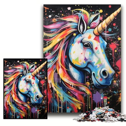 Puzzle 1000 Teile für Erwachsene, Graffiti-Malerei, Einhorn-Puzzle für Erwachsene, Größe 26x38cm, Gehirn-Herausforderung, Geschenk, pädagogische Aktivität für Teenager Puzzle 1000 Teile für Erwachsene, Graffiti-Malerei, Einhorn-Puzzle für Erwachsene, Größe 26x38cm, Gehirn-Herausforderung, Geschenk, pädagogische Aktivität für Teenager von KAEUVBAOP