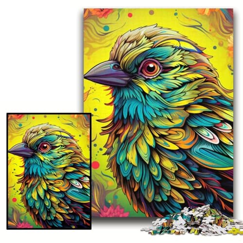 Puzzle 1000 Teile für Erwachsene, Green Sparrow, Unmögliches Puzzle für Erwachsene, Größe 26x38cm, Gehirn-forderndes DIY-Dekorationsspiel, interaktives Familienspielzeug von KAEUVBAOP