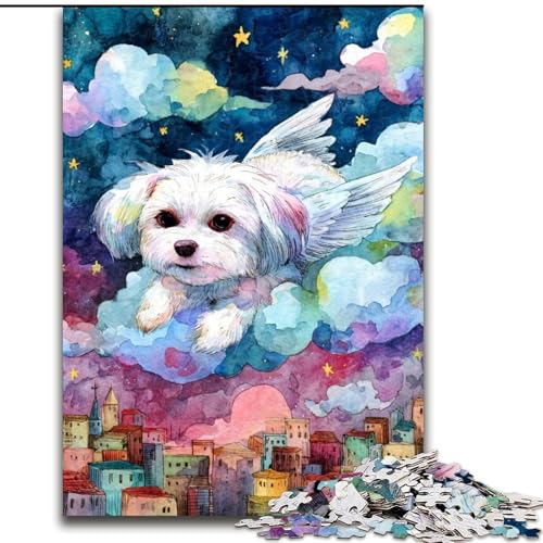 Puzzle 1000 Teile für Erwachsene, Happy Dog Puzzle, perfekt für Familienspaß an Weihnachten, Thanksgiving, Geburtstagen und Ostern, 50x75cm von KAEUVBAOP