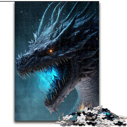 Puzzle 1000 Teile für Erwachsene, Kunst-Eisdrache aus Holz, für Teenager ab 14 Jahren, Heimdekoration, 50x75cm, für Teenager und Familienspaß von KAEUVBAOP