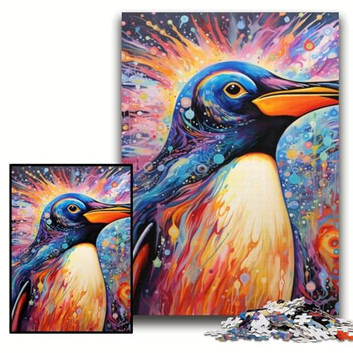 Puzzle 1000 Teile für Erwachsene, Pinguin, Unmögliches Puzzle für Erwachsene, Größe 50x75cm, Denksportaufgabe, Spiel für Erwachsene, interaktive Familienaktivität von KAEUVBAOP