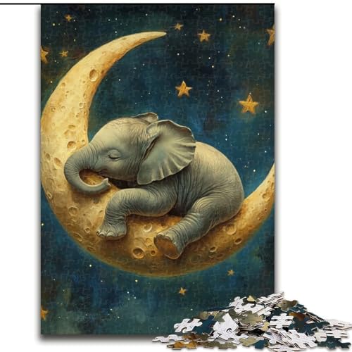 Puzzle 1000 Teile für Erwachsene, Schlafender Elefant, Denksportspiel für Teenager, Familienspieleabend, 50x75cm von KAEUVBAOP