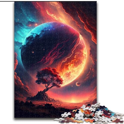 Puzzle 1000 Teile für Erwachsene, Sonnenuntergangsfantasie, aus Holz, perfekt als Geburtstags-, Weihnachts- und Halloweengeschenk, 50x75cm, herausfordernd und unterhaltsam, Familienaktivität von KAEUVBAOP