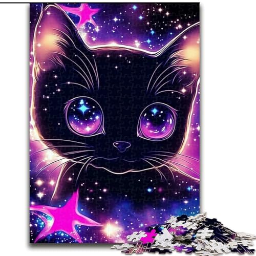 Puzzle 1000 Teile für Erwachsene, Star Black Cat Puzzle, Denksportspiel für Teenager, Familienspieleabend, 50x75cm von KAEUVBAOP