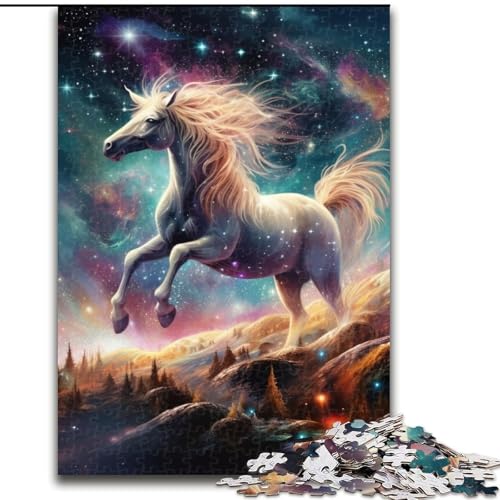 Puzzle 1000 Teile für Erwachsene, Tierpferd, aus Holz, für Teenager ab 14 Jahren, Heimdekoration, 50x75cm, für Teenager und Familienspaß von KAEUVBAOP