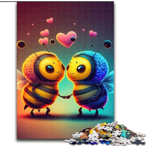 Puzzle 1000 Teile für Erwachsene, kleine Liebesbienen, aus Holz, ideal als Dekoration für Zuhause und Büro, Geburtstag, 50x75cm, für interaktives Familienspiel Puzzle 1000 Teile für Erwachsene, kleine Liebesbienen, aus Holz, ideal als Dekoration für Zuhause und Büro, Geburtstag, 50x75cm, für interaktives Familienspiel von KAEUVBAOP