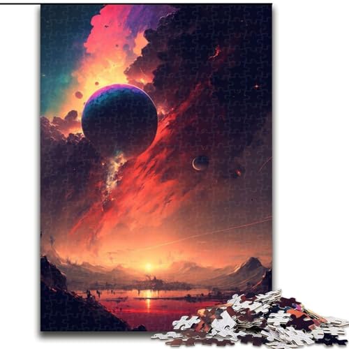 Puzzle 1000 Teile für Erwachsene,Verträumter surrealer Sonnenuntergang,aus Holz,lustige Aktivität für zu Hause,50x75cm,Denksportaufgabe,Spiel für Erwachsene,interaktive Aktivität für die Familie von KAEUVBAOP