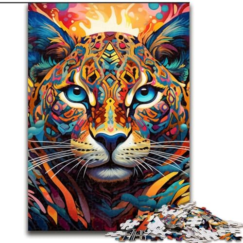Puzzle 1000 Teile für Erwachsene Afrikanischer Leopard aus Holz, Spielzeug, Geschenk, lehrreich, intellektuell, entspannend, lustiges Familienspiel, 50x75cm, Geburtstagsfeier für Männer und Frauen von KAEUVBAOP