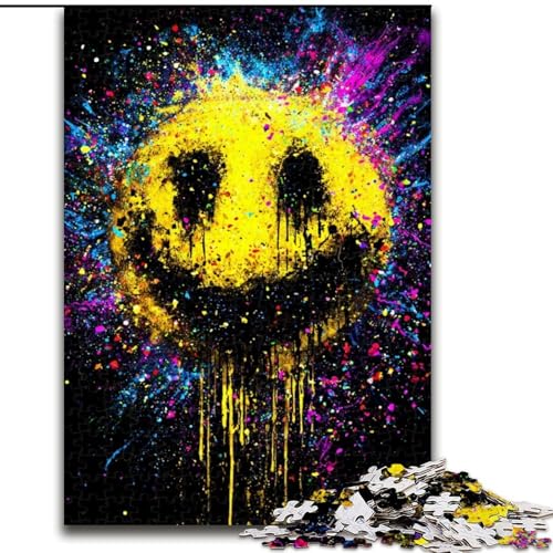 Puzzle 1000 Teile für Erwachsene Lächelndes Emoticon-Puzzle Spiel für Erwachsene Geschenk Familieninteraktives Spiel Gehirnherausforderung Geschenk 50X75CM von KAEUVBAOP