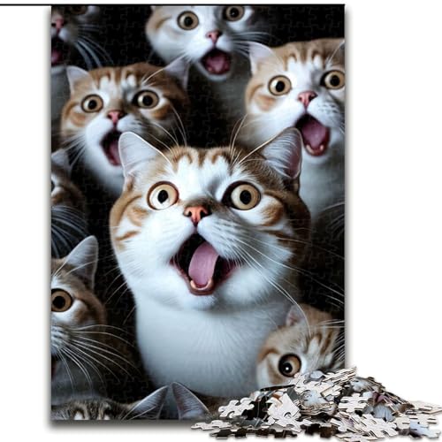 Puzzle 1000 Teile für Erwachsene Lustige Katze überrascht aus Holz, lustige Aktivität für zu Hause 50x75cm Denksportaufgabe, Spiel für Erwachsene, interaktive Aktivität für die Familie Puzzle 1000 Teile für Erwachsene Lustige Katze überrascht aus Holz, lustige Aktivität für zu Hause 50x75cm Denksportaufgabe, Spiel für Erwachsene, interaktive Aktivität für die Familie von KAEUVBAOP