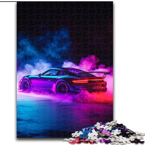 Puzzle 1000 Teile für Erwachsene Rauchsportwagen-Puzzle Spiel für Erwachsene Geschenk Familieninteraktives Spiel Gehirnherausforderung Geschenk 50X75CM von KAEUVBAOP